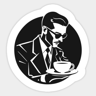 Male vintage coffee lover silhouette Sticker